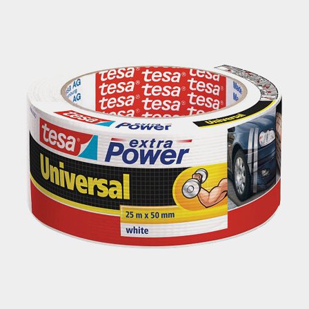 Silberklebeband Tesa Universal Extra Power, 48 mm x 25 Meter, weiß - Boot