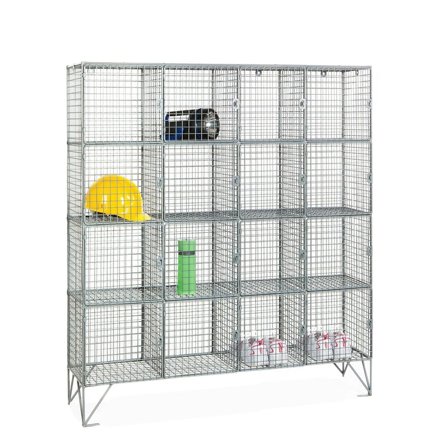 Mesh Cage Lockers | 16 compartments | 1360x1220x457 mm - AJ Products