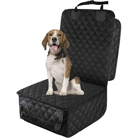 Koiran turvaistuinsuoja, suojapeite koiralle, turvaistuin, auton istuinsuoja, sopii useimpien ajoneuvomallien etuistuimiin (musta)