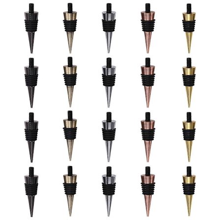 20 stk. blank flaskestopper med gjenget stolpe, metallvinstopper, innsatssett, maskinvare for tre Tu