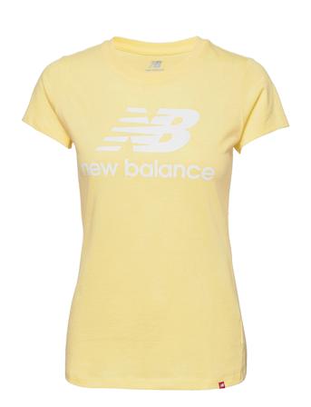 Essentials Stacked Logo Tee T-shirts & Tops Short-sleeved Gul New Balance*Betinget Tilbud