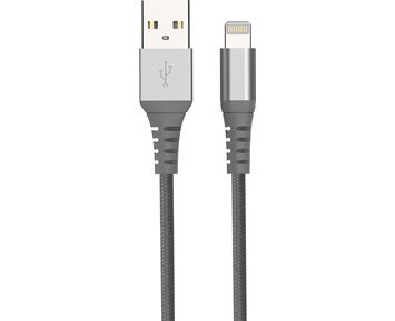 Andersson-Lightning Cable Braided 1,5m Space Gray 2.4A-Flettet lightning-kabel for iPhone, iPad og iPod-Power-Lightningkabler