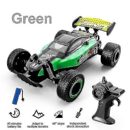 RC Bil 30km/t Høyhastighetsbil 2.4g Radiostyrt Maskin 1:18 Fjernkontroll Buggy Offroad Kontrollbil BoToFor Barn - RC Biler