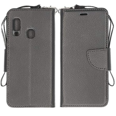 Samsung Galaxy A40 Plånboksfodral med Stativ - Svart