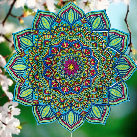 Vindspinner for hage- og hagedekor, 12" Mandala metall rustfritt stål 3D-dekorasjon, uteplass hage utendørs kunst utendørs dekorasjoner vindspinner 