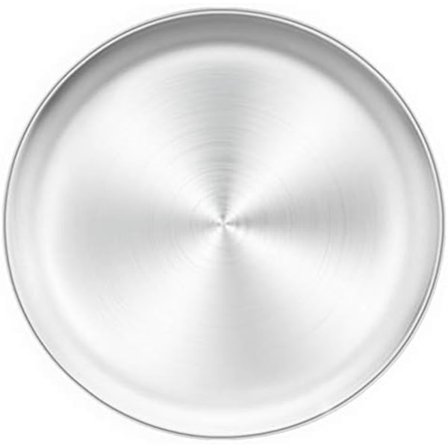 Pizza Pan i Rustfrit Stål Stor Pizza Pan Bakke Rund Pizzaovn Bageplade, Sund & Robust, Ovn & Opvaskemaskine Sikker