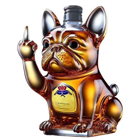 Sjove franske bulldog whiskyflasker, unikke vinkaraffelgaver, Bark off whiskyflaske til mænd, far, mand, hjemmebar-elskere dekoration