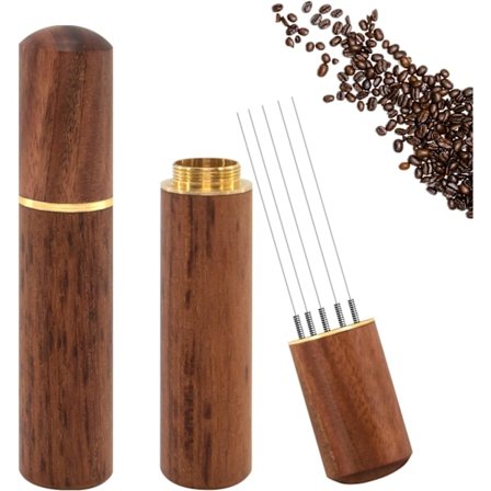 Espresso Kaffeomrører, Espresso Distributionsværktøj, Professionelt Barista Hånd Nål Type Distributionsværktøj (Træ Lys)