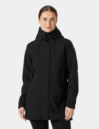 Helly Hansen W Victoria Ins Mid Rain Jacket - Black - S