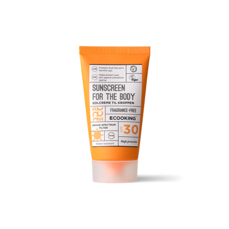 Ecooking Solcreme til Kroppen SPF 30 - 75 ml, UVA- og UVB-beskyttelse, Let Absorberende, Med E-Vitamin og Olier