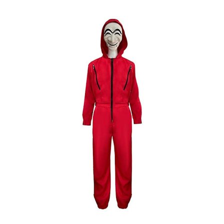 Money Heist Sedel House Cosplay Party Kostym Jumpsuit + Mask