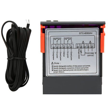 STC 8080A Plus Digitaalinen Termostaatti Jäähdytys Sulatus Lämpötilahälytys Ohjain