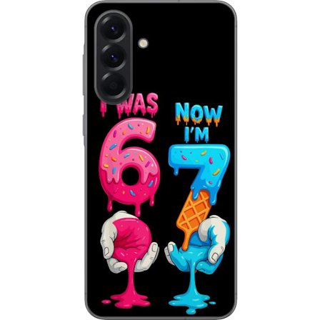 Kompatibelt Mobildeksel til Samsung Galaxy A56 Jeg var 6, nå er jeg 7 fargerik bursdagsillustrasjon med smeltende tall leken barnevennlig design