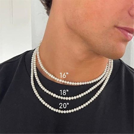 Pearl Necklace Men Simple Handmade Strand Bead Necklace 2022 New Trend