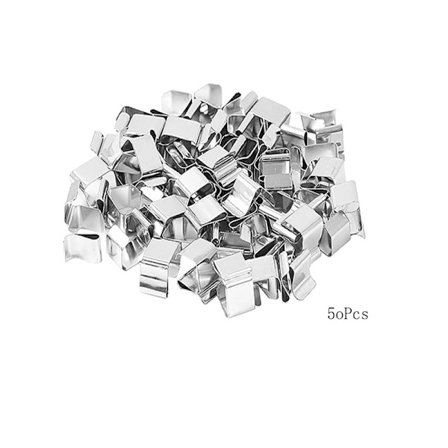 50 stk. tagrende kroge, rustfrit stål klips til udendørs lysophæng, tagrende julelys krog, t krog