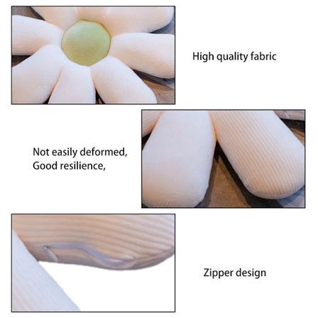 Blomstret gulvpude Blomsterformet plysdekoration Komfortabel siddepude til børneværelse Hjem sofa Dekoration (50 x 50 cm), (stil: stil 3;)