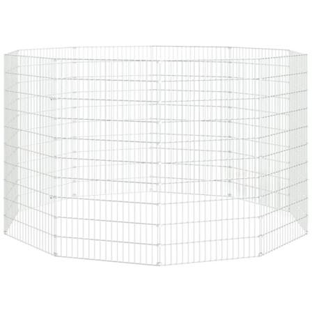 Vidaxl Kaninhage 10 Paneler 54x100 Cm Galvaniserat Järn Silver