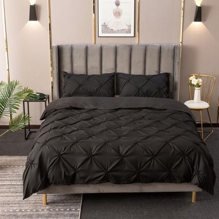 Enkel ulltrekksett med 3 deler - Svart Black 130*200CM