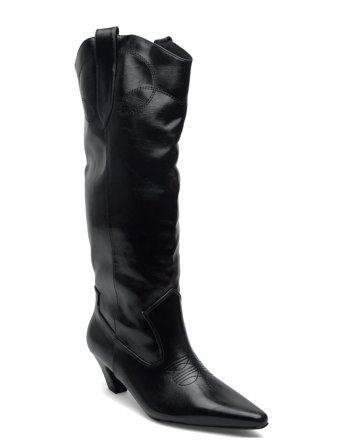 Bianco Biabaley Knee High Western Boot Faux Leather - Black - 38