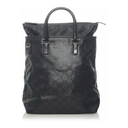 Gucci Vintage, Pre-owned GG Nylon Satchel Zwart, Dames, Maat:ONE Size