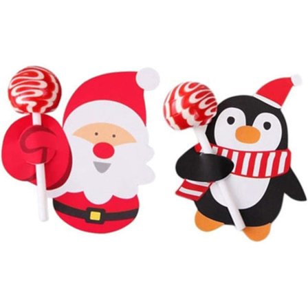 100 stk Julelollipop Papir Kort Julemand Pingvin Slik Sukker Dekoration Julegave Pakning Til Fest Tilbehør