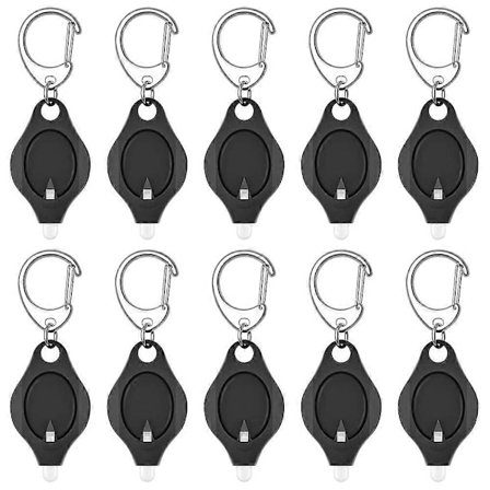 10 kpl Mini Avaimenperä Taskulamppu Erittäin Kirkas LED Avaimenperälamppu, LED Avaimenperä Musta