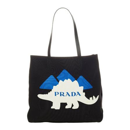 Prada Vintage Pre-owned Printed Canvas Tote , Zwart , Dames , Maat: ONE Size Vintage Tassen