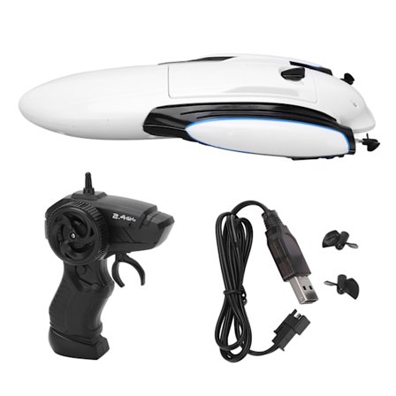 T17B 2.4Ghz Fjernstyrt Båt 1/47 RC Lekebåt Dobbeltsidig for Sjø Basseng Elv Hvit