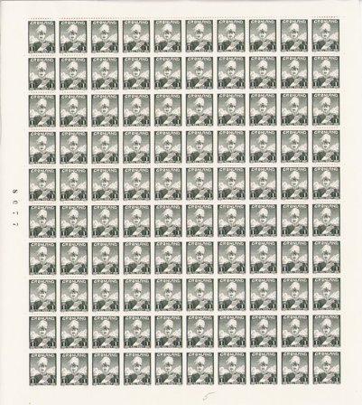 Grønland 1938 - AFA 1 helark 1 øre grønsort King Christian X