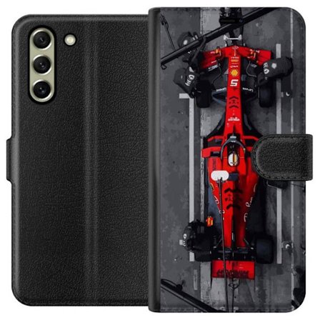 Yhteensopiva Lompakkokotelo Samsung Galaxy S21 FE 5G Formula 1 -auto ylhäältäpäin punainen F1-kilpa-auto pysähdyskuvitukseen täydellinen moottor