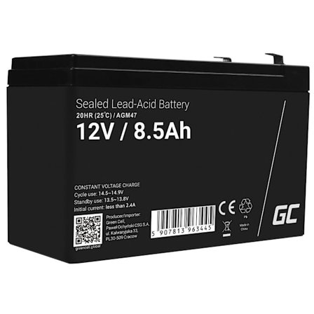 Green Cell AGM VRLA 12V 8.5Ah maintenance-free battery