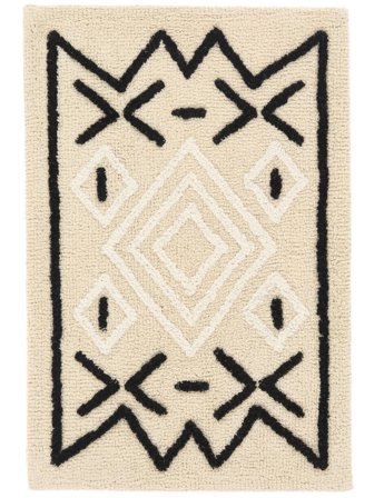 Atlantis Badrumsmatta 60X90 Naturvit/Svart Bomull Tvättbar