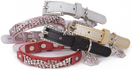 Puppy Angel - Wavy Crystal Halsband - Röd- Hundhalsband