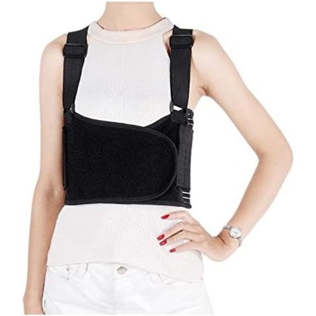 Ribbens- og bryststøtte, brækket ribbensstøtte, åndbart ribbensbælte til støtte af ømme eller forslåede ribben, brystbensskader (S)