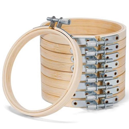 9-delt Mini Broderirammesæt, 3 & 4 tommer Bambusrammer til Kunsthåndværk, Syning, Boligindretning[D]