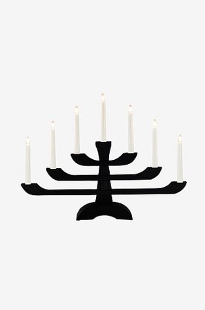 Jotex - El-lysestake 7 lys tre 39 cm Svart matt svart - Kjøp Adventsstaker hos Jotex