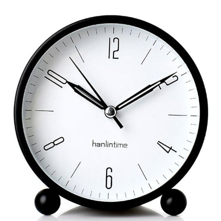 Liten väckarklocka Creative Mute Student vid sängen Enkel klocka Säte Klocka Mini Metall Barnväckarklocka svart