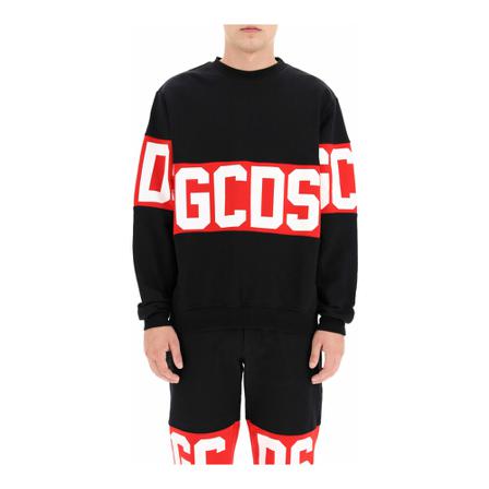 Gcds, logo band sweatshirt Czarny, Mężczyzna, Rozmiar: XL