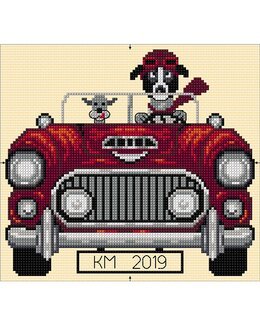 Kissen Hund im Auto - Permin