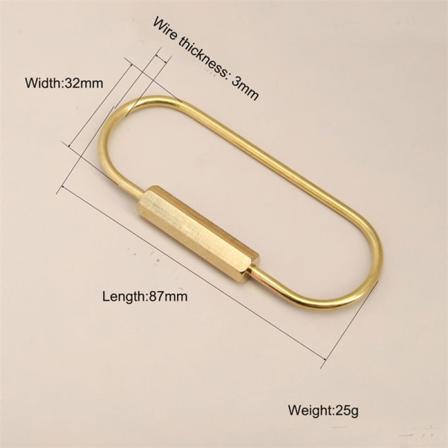 Nyckelring i mässing Skruvlås Camping Survival Carabiner Nyckelring A F