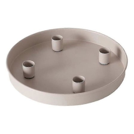 Magnetisk Ljusbricka För Kronljus 25 Cm Rund Metall Ljushållare Med 4 Magnetiska Hållare Festlig Adventsljusstake