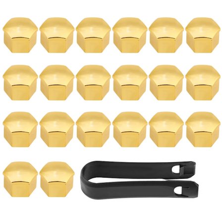 20 stk. 17 mm Universal Bilhjul Nav Kapsler Hjulmøtrik Bolt Skrue Beskyttelseshætter Guld