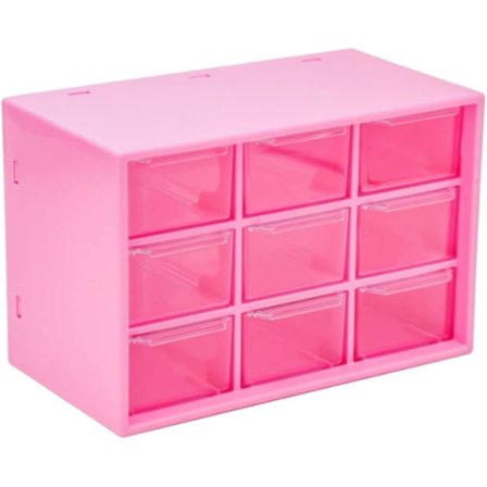 9 rutenett anti-støv skrivebord smykker diverse plast oppbevaringsboks ni firkantede rutenett liten skuff