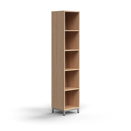 Bücherregal QBUS, 2020x400x400 mm, Silber, Eiche
