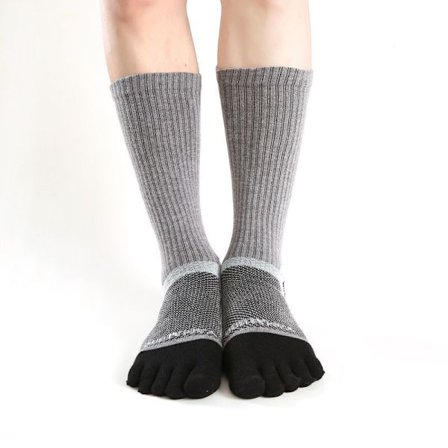 5 Pairs Men's Winter Cotton Solid Color Comfortable Simple Toe Socks