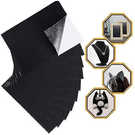 10 stk Svart Filt Stoff Limark Klistremerker Flerbruks Fløyel Ark Lim Bakside