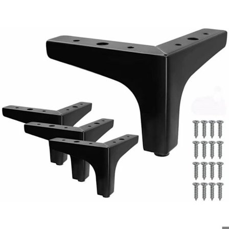 Mustat metalliset sängynjalat kolmion muotoisena, 10 cm korkeat, moderni design, useita värejä, 4 kpl