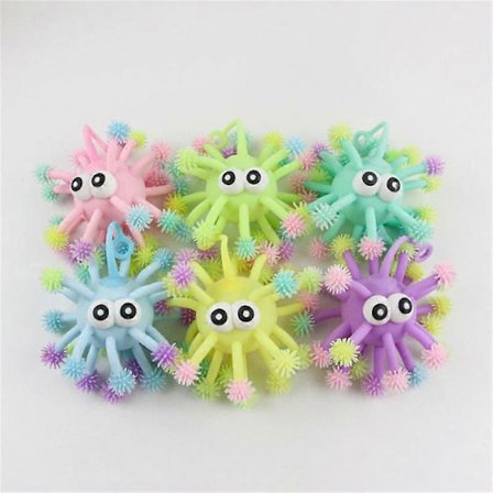 1-pack Färgad Slumpmässig Stressboll - Hållbar Sensorisk Fidgetleksak för ADHD & Autism 5tum/6tum/8tum