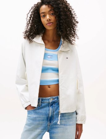 Tommy Jeans Tjw Reg Zip Cotton Jacket Ext - White - S