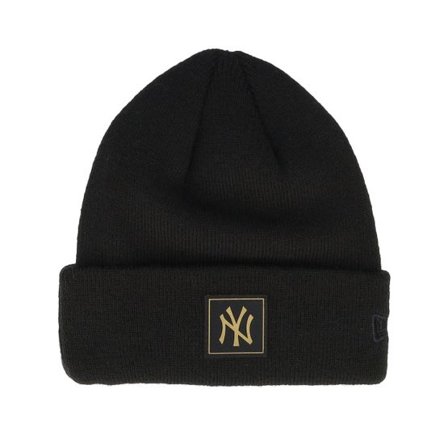 New Era - MLB Svart cuff Beanie - Kids New York Yankees Metallic Beanie Black Cuff @ Hatstore